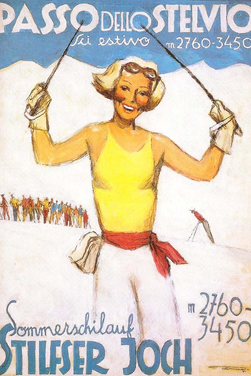 pubblicità “Passo dello Stelvio sci estivo”, Franz Lenhart 1991 (concessione Rodolfo Ondertoller)
